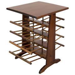 Midcentury Wooden Magazine Rack or Stand with Eight Shelves