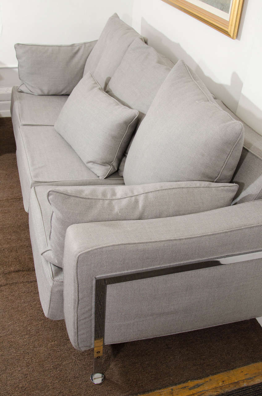 Robert Haussmann Sofa in Fine Gray Fabric for De Sede 1