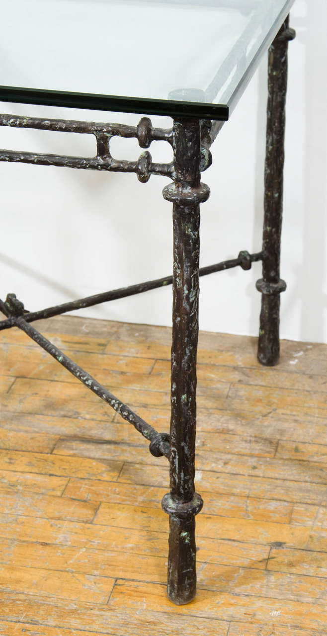Midcentury Giacometti Inspired X-Base Table In Good Condition In New York, NY