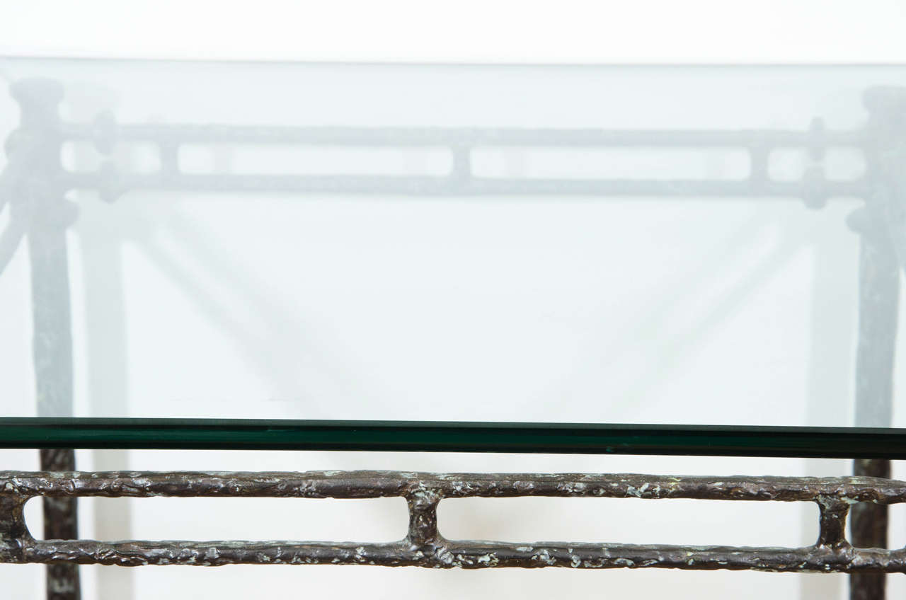 20th Century Midcentury Giacometti Inspired X-Base Table
