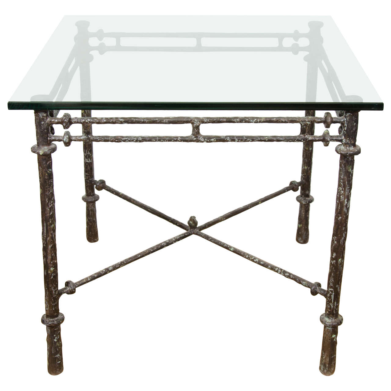 Midcentury Giacometti Inspired X-Base Table