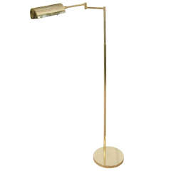 Vintage Midcentury Koch and Lowy Swing Arm Adjustable Brass Floor Lamp