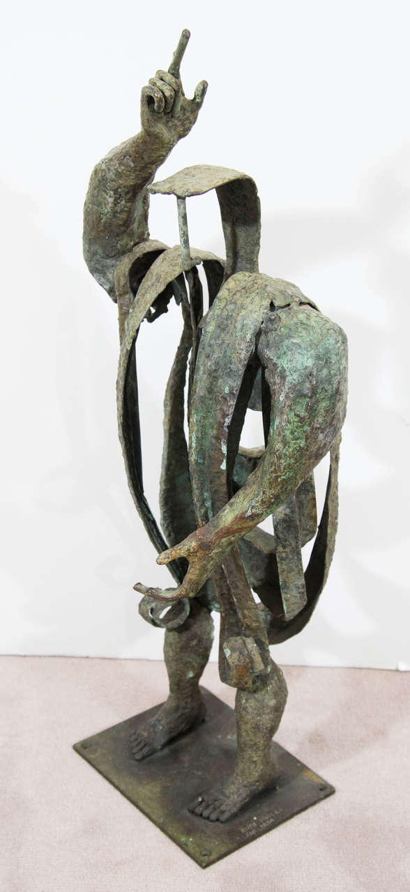A vintage sculpture of a male figure in bronze by Ruth Kessler Vodicka, January 1954. 

Studied: City College New York; with O'Connor Barrett, 1946-49; Sculpture Center, New York, 1948-52; ASL, 1956-57 & 1969; New School Soc. Res., 1965; New York