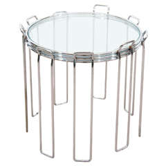 Vintage Modern Chrome and Glass Nesting Tables, circa 1960s