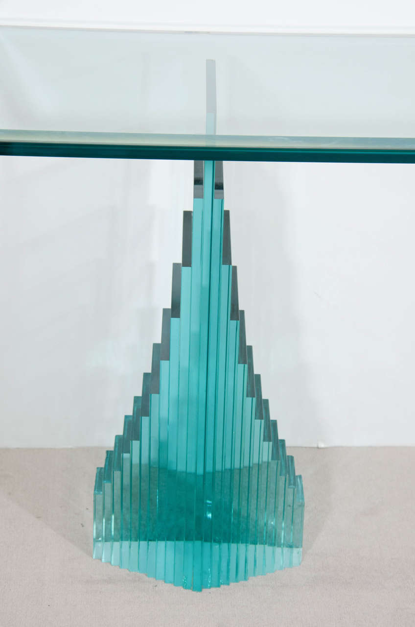 solid glass table