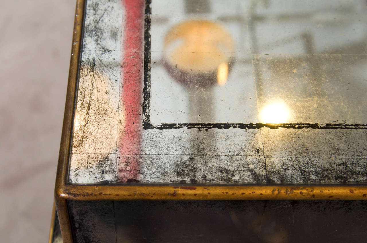 Antiqued Mirrored Console Table with Ball and Claw Feet 1