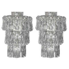 Midcentury Pair of Large Three-Tier Kinkeldey Sconces 11