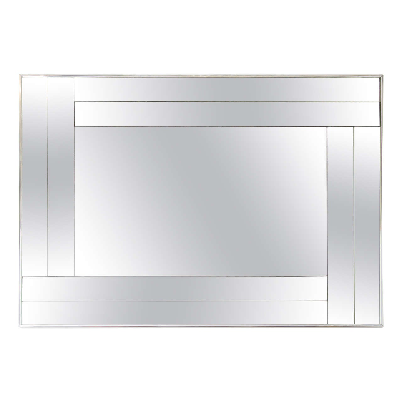 '70s Modern Wall Mirror with Smoked Glass Design, 1970s
