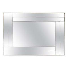 1970s Modern Wall Mirror with Smoked Glass Ribbon Detailing 7