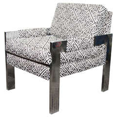 Midcentury Flat Bar Chrome Armchair 2