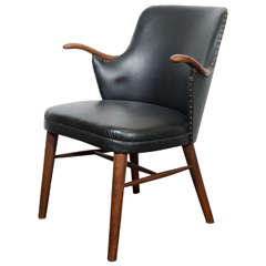 Scandinavian Modern Chair with Rounded Short Arms