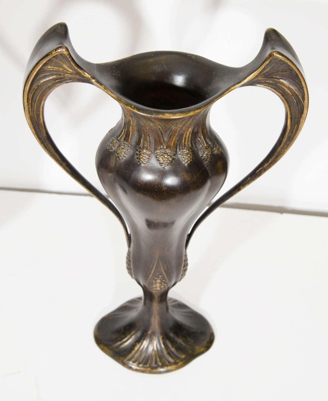 20th Century Art Nouveau Pair of French Bronze Vases by Auguste Delaherche
