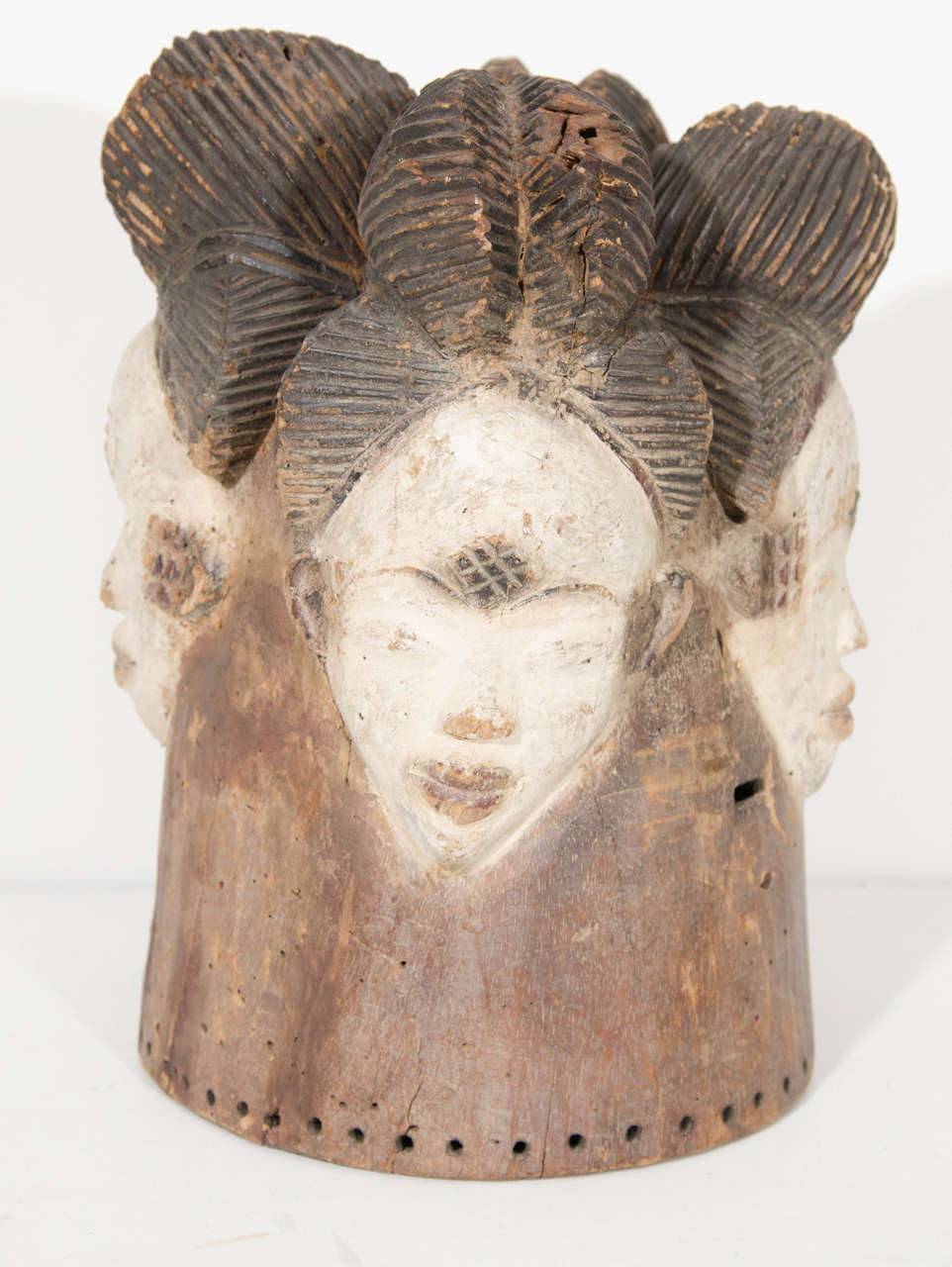 20th Century Four-Faced Punu Helmet Mask from Gabon, Africa