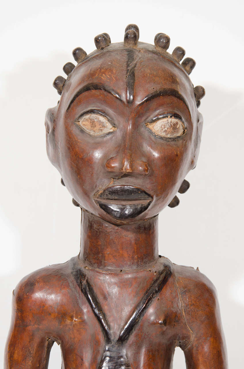 Tribal Pair of Male and Female Statues in the Style of Ejagham of Nigeria