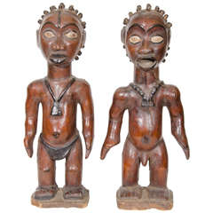 Pair of Male and Female Statues in the Style of Ejagham of Nigeria