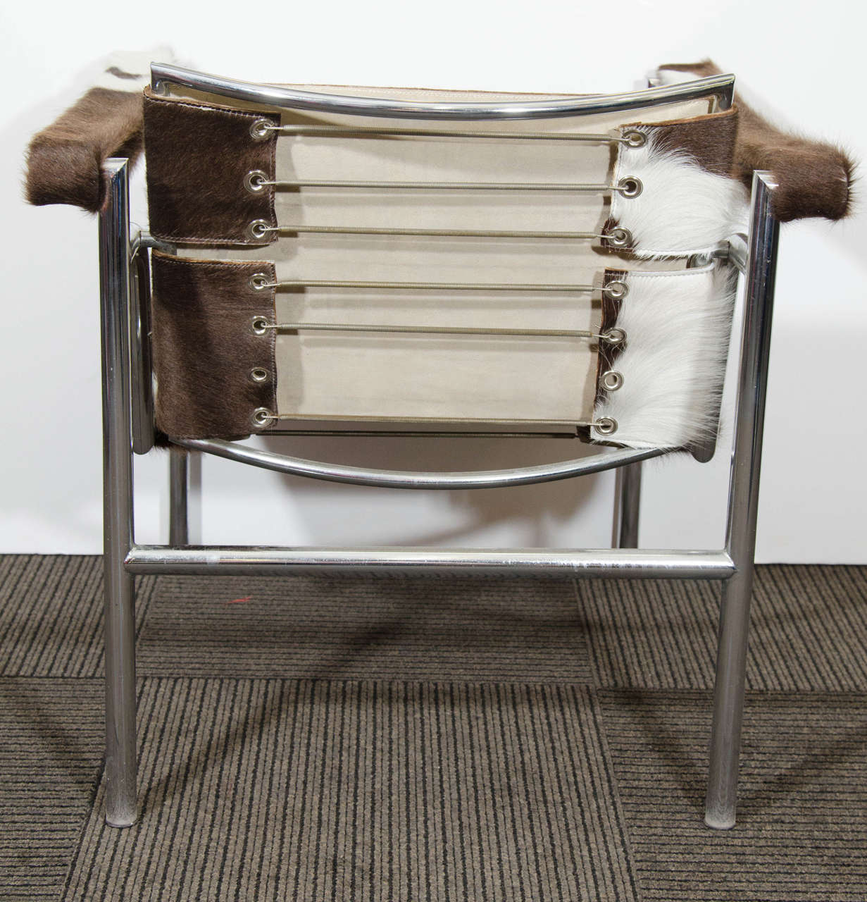 Mid-Century Modern Midcentury Le Corbusier Sling Chair Newly Reupholstered in Hide