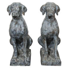 Vintage A Pair of Labrador Retriever Sculptures by Tuscany Studio