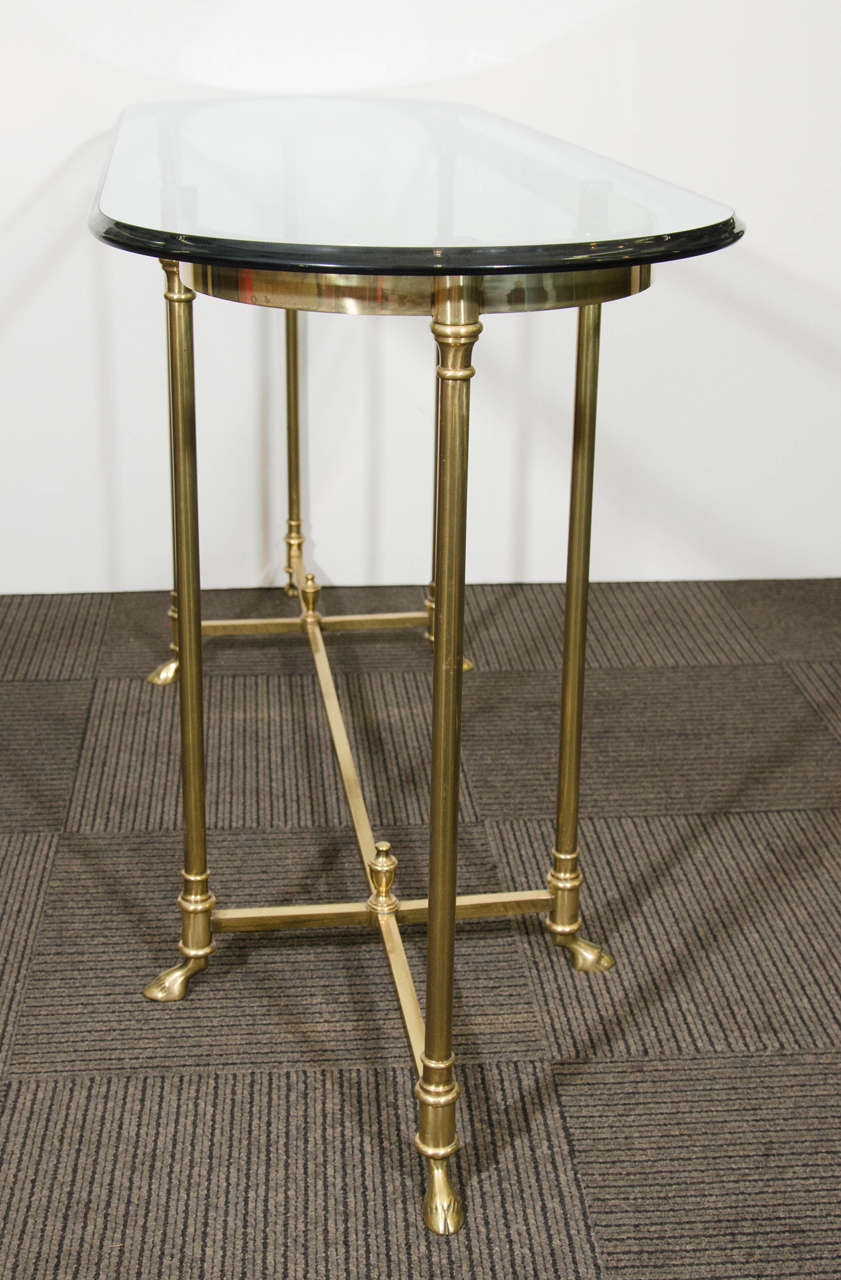 A Hollywood Regency Style Console Table with Hoof Feet By La Barge 1