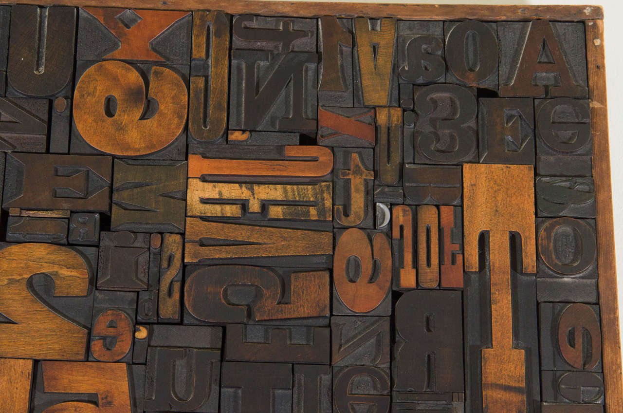 Vintage Letterpress Printing Blocks Wall Sculpture at 1stDibs