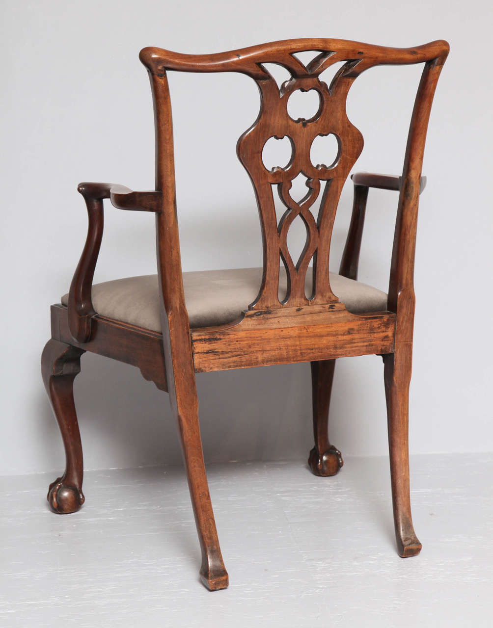 Set of Four George II Mahogany Gaming Armchairs 3