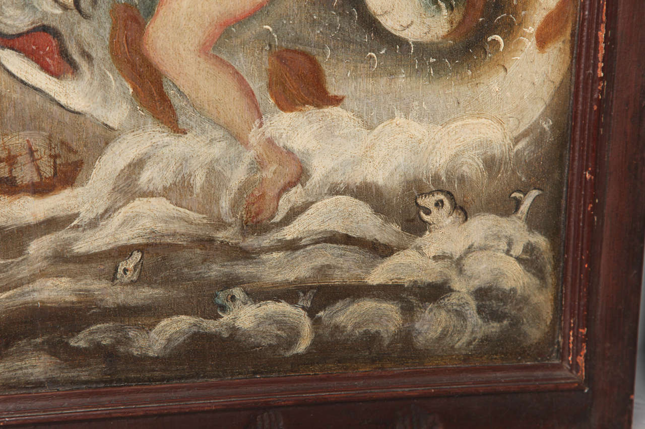Pair of Folk Painted Panels of Poseidon and Hera 1