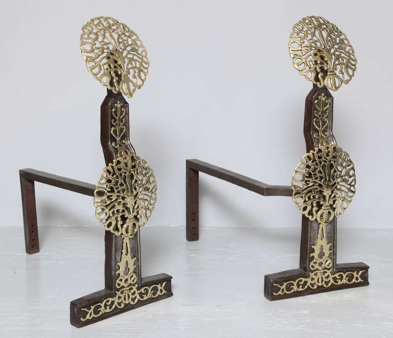 Early 20th Century Exceptional Pair of Andirons For Sale