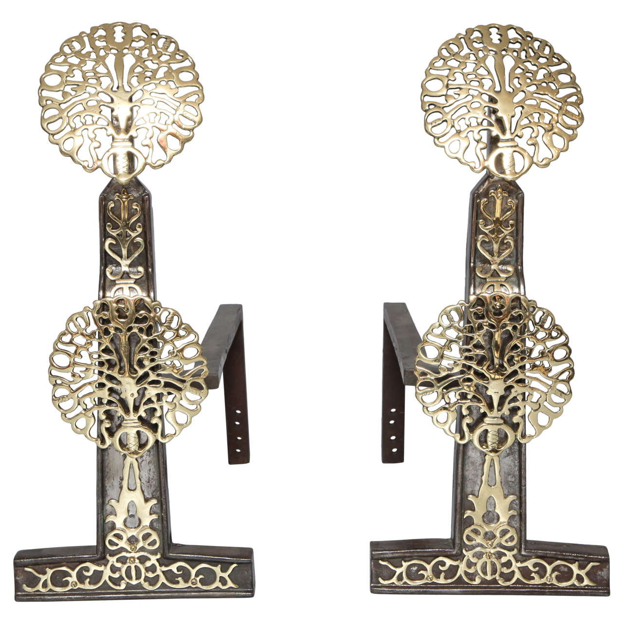 Exceptional Pair of Andirons For Sale
