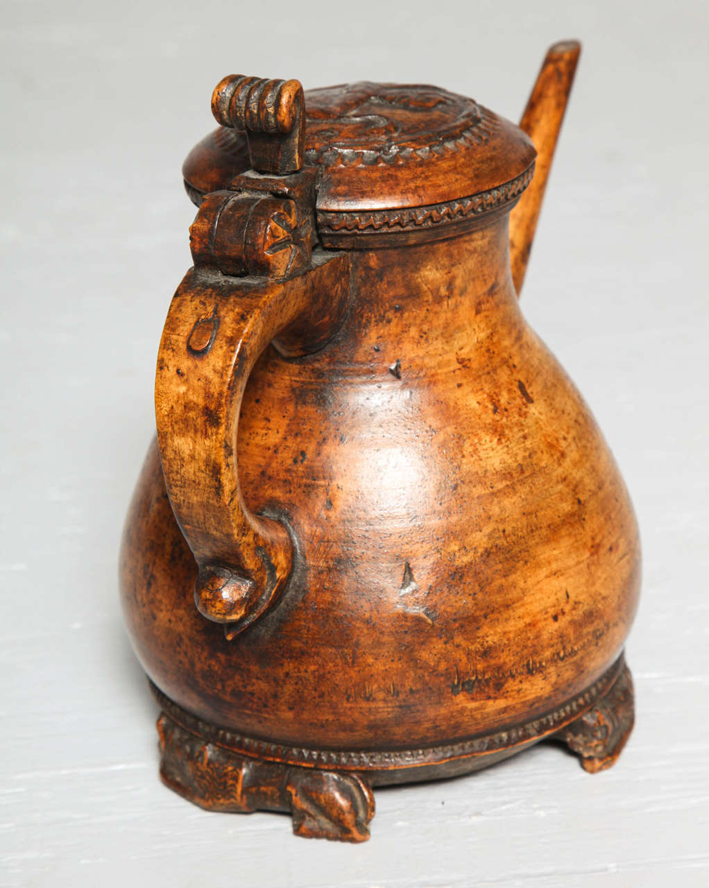 18th Century Norwegian Folk Art Birch Burl Pitcher