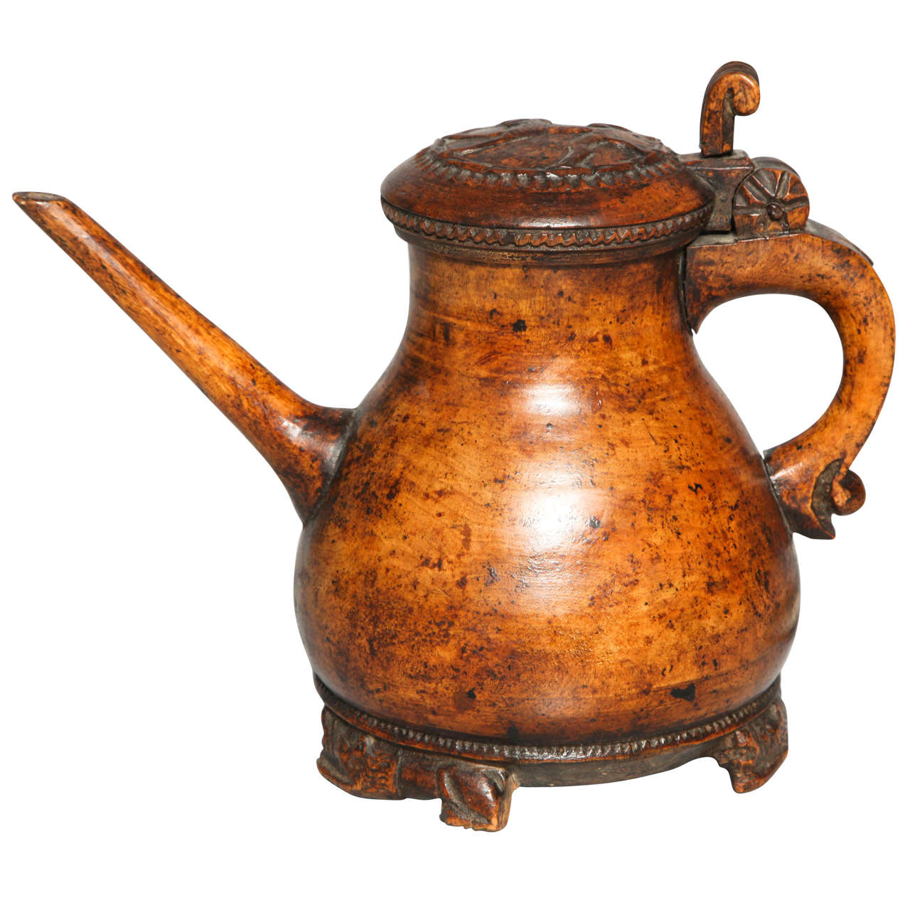 Norwegian Folk Art Birch Burl Pitcher