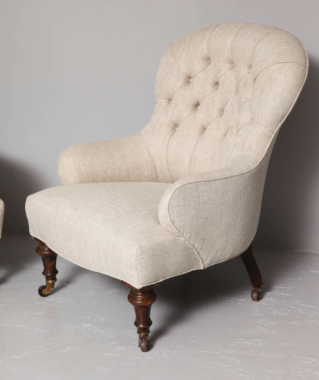 Edwardian Matched Pair of English Club Chairs