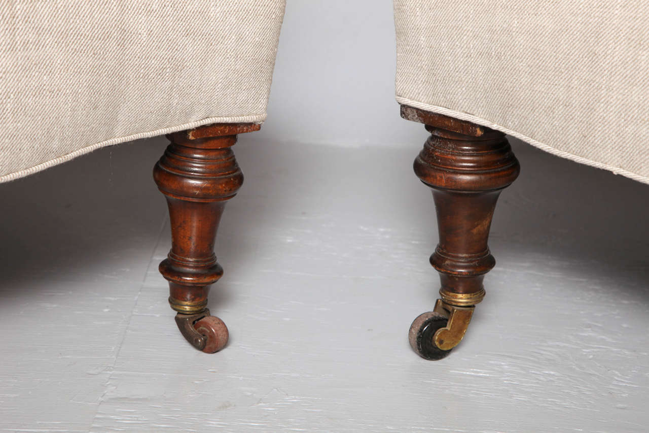 19th Century Matched Pair of English Club Chairs