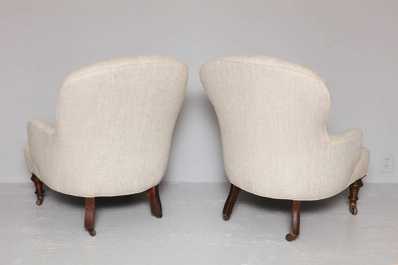 Matched Pair of English Club Chairs 2