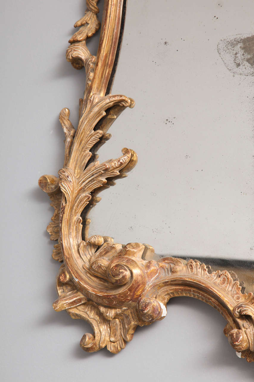 Specchio a due piani in legno dorato rococò di Giorgio II in vendita 2