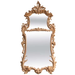George II Rococo Giltwood Two-Plate Mirror