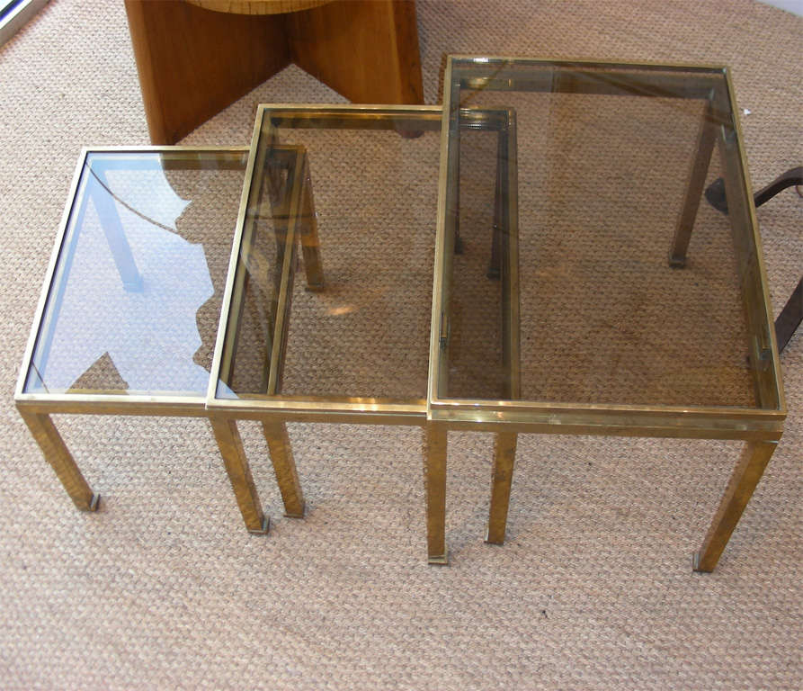 French Three 1970s Stacking Tables by Maison Jansen For Sale