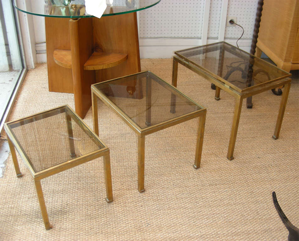Three 1970s Stacking Tables by Maison Jansen For Sale 2