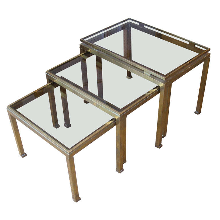 Three 1970s Stacking Tables by Maison Jansen For Sale