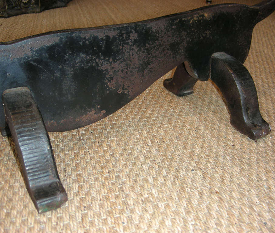 Two 1950s Cast Iron Dachshund-Shaped Andirons For Sale 3