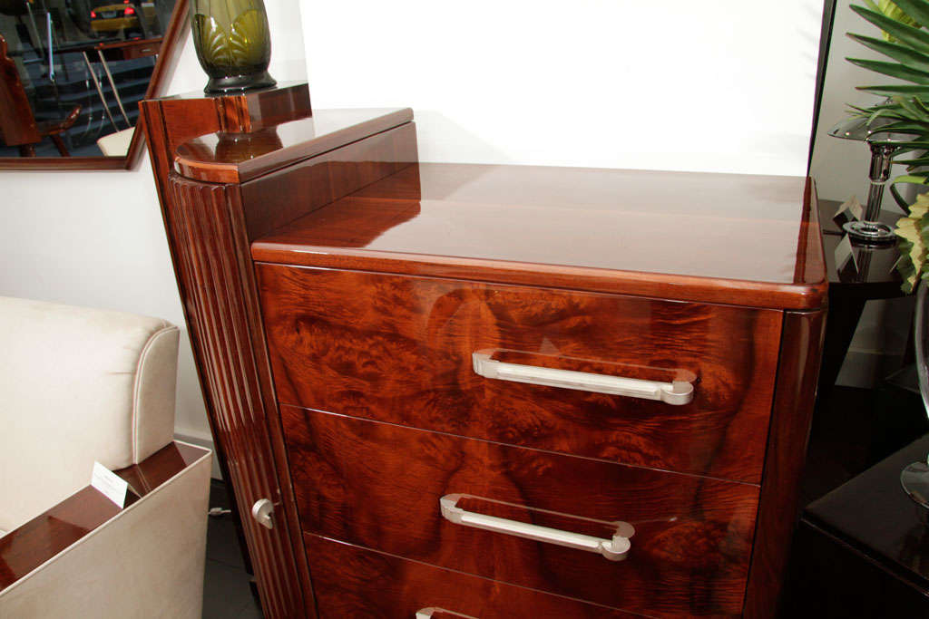 Burl High Chest of Drawers For Sale