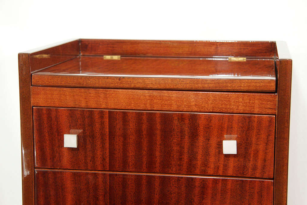 Mid-20th Century Tall Euro Chest with Flip Top Mirror