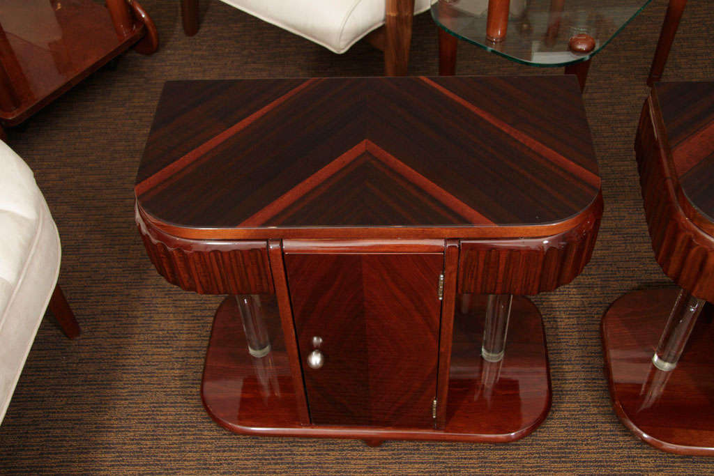 Mid-20th Century Glass Rod End Tables For Sale