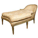 Petite 19th Century Swedish Carved Wood  Chaise