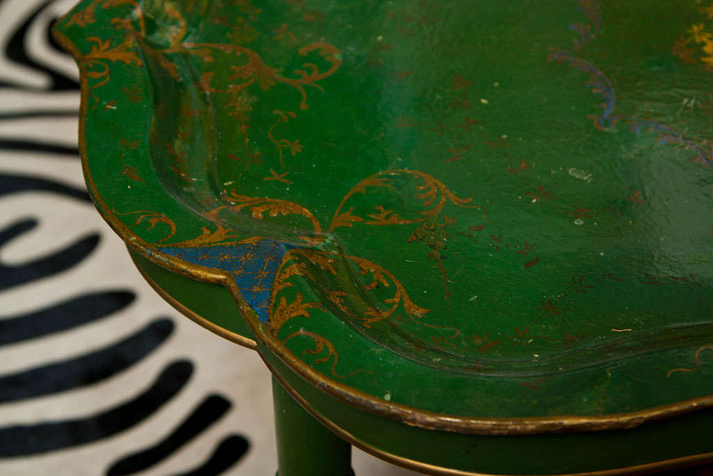 19th Century Victorian Papier Mâché Tea Tray on Stand