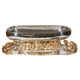 Large Silver and Gold Plated Centerpiece by Franco Lapini