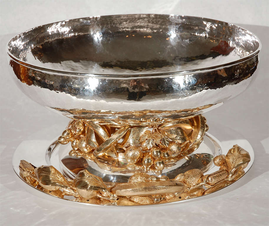Pair of Silver and Gold Plated Centerpieces by Franco Lapini