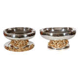 Pair of Silver and Gold Plated Centerpieces by Franco Lapini