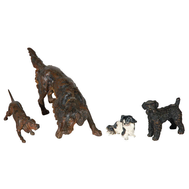 Cold Painted Austrian Bronze Dog Miniatures