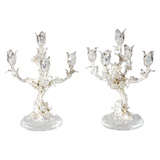 Pair of Silver Plated Candelabras by Franco Lapini