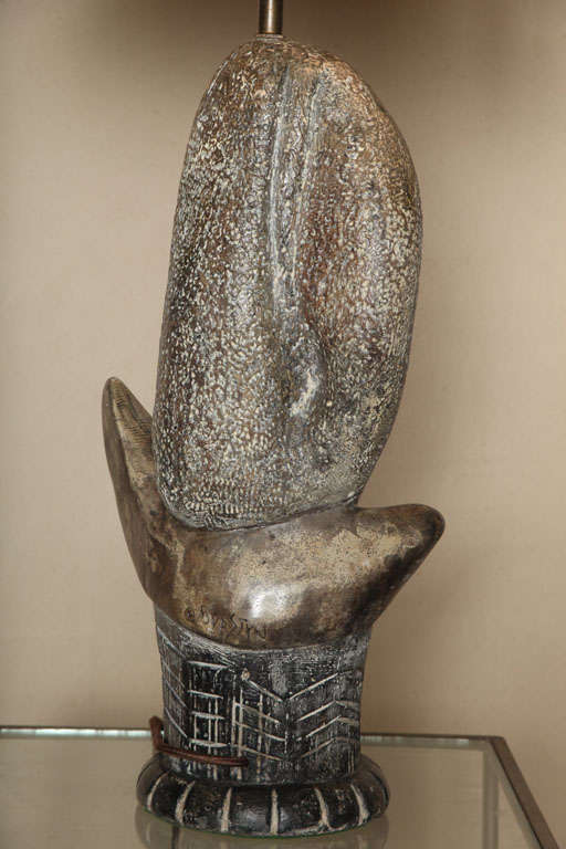 Mid-20th Century Mid Century Stone Sculpture Lamp