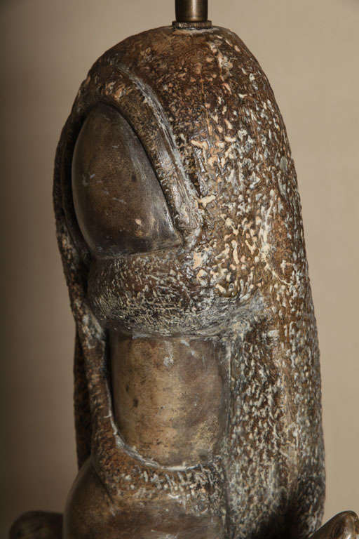 Mid Century Stone Sculpture Lamp 4